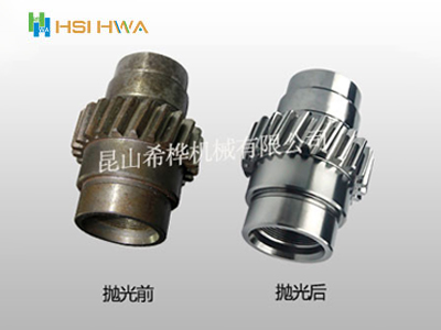 Before and after workpiece polishing
